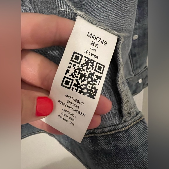 Denim Sleeveless Vest size XL - Picture 5 of 6